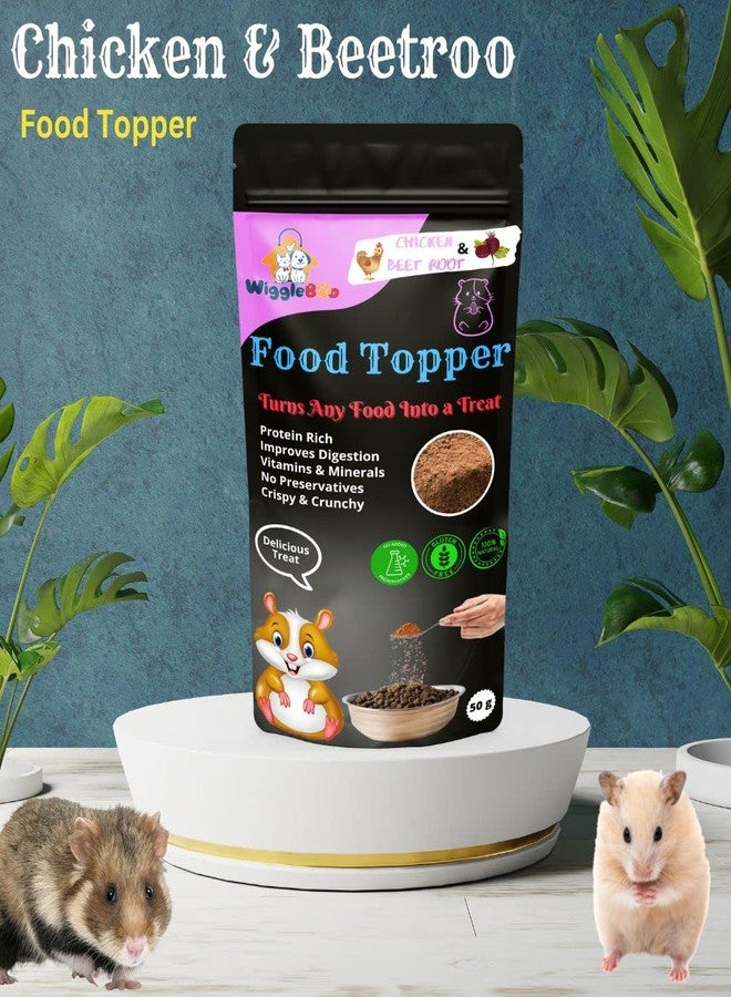 WiggleBoo Magical Hamster Food Topper || Joy of Best Taste || Chicken & Beet Root Flavour || Grain Free & Protein Rich || Super Energy Food || 50g - Image 2
